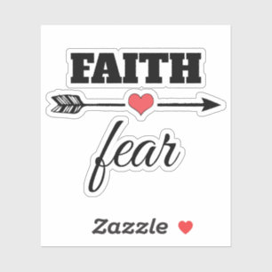 Faith over Fear Red Heart Arrow