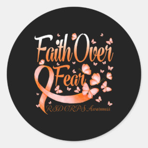 Faith Over Fear RSD CRPS Awareness Butterfly  Classic Round Sticker
