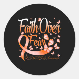 Faith Over Fear Rsd Crps Awareness Butterfly  Classic Round Sticker