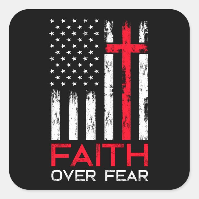 Faith Over Fear Square Sticker (Front)