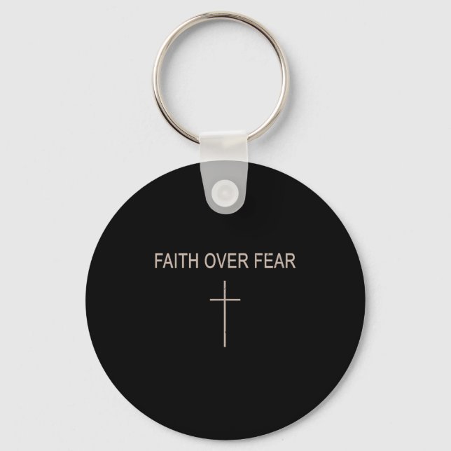 Faith Over Fear Subtle Christian Minimalist Religi Key Ring (Front)