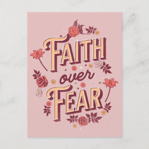 Faith over Fear text design Postcard