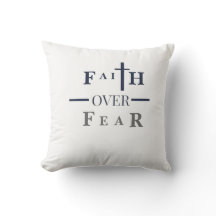 Faith Over Fear Throw Pillow – Minimal Christian 