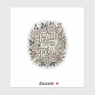 Faith Over Fear Vintage Floral Butterfly