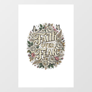 Faith Over Fear Vintage Floral Butterfly