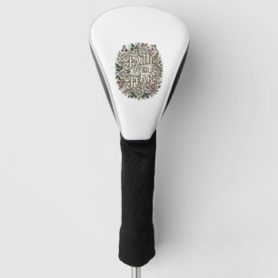 Faith Over Fear Vintage Floral Butterfly Golf Head Cover