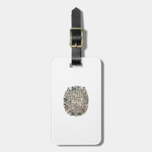 Faith Over Fear Vintage Floral Butterfly Luggage Tag