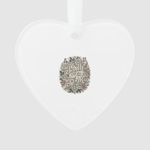 Faith Over Fear Vintage Floral Butterfly Ornament
