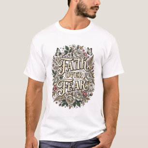 Faith Over Fear Vintage Floral Butterfly T-Shirt