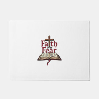 Faith Over Fear Vintage Jesus Faith Tee (1) Doormat