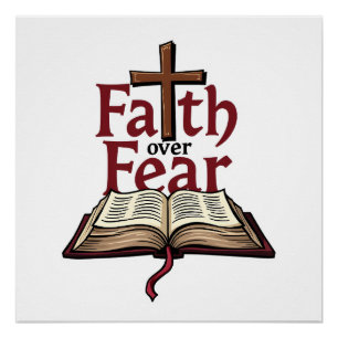 Faith Over Fear Vintage Jesus Faith Tee (1) Poster