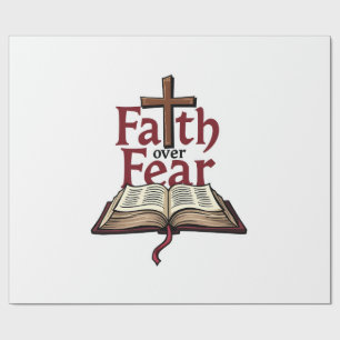 Faith Over Fear Vintage Jesus Faith Tee (1) Wrapping Paper