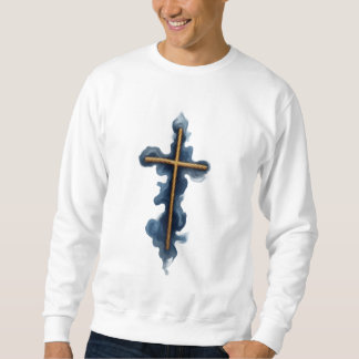 Faith Over Fear Watercolor Cross  Sweatshirt