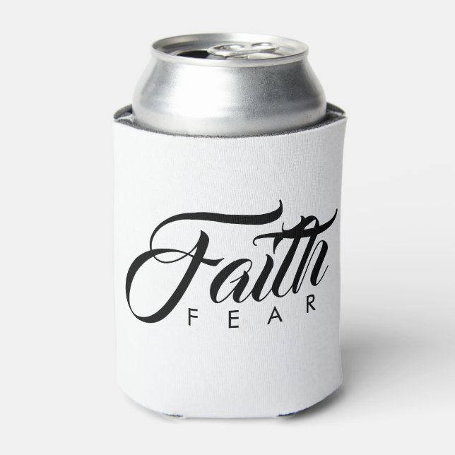Faith Over Fear White Can Cooler (Can Front)