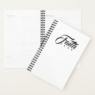 Faith Over Fear White Planner