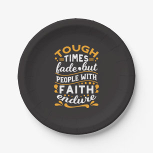 Faith Over Struggles – Motivational Religious Art Paper Plate