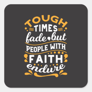 Faith Over Struggles – Motivational Religious Art Square Sticker