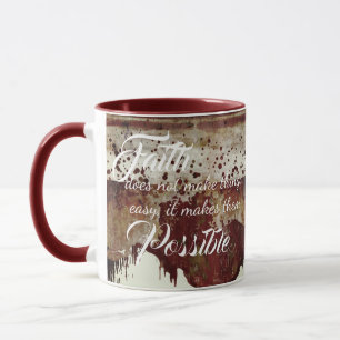 Faith Paint drip earthenware look mug