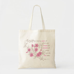 Faith (pink & brown) tote bag