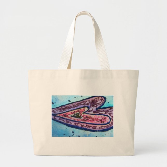 Faith Pink Heart Art Tote Bag (Front)