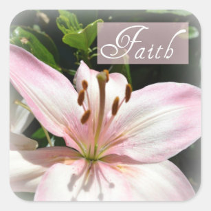 Faith Pink Lily Stickers