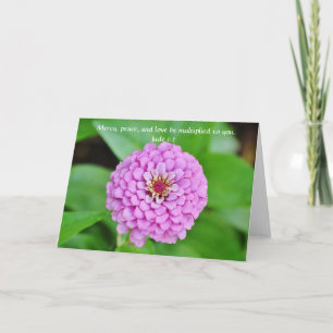 Faith Pink Zinnia Garden Note Card