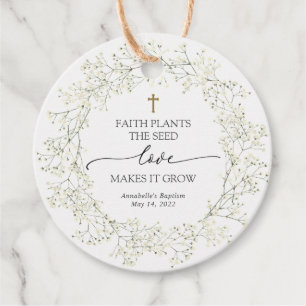Faith Plants the Seed Love Makes It Grow Baptism Favour Tags