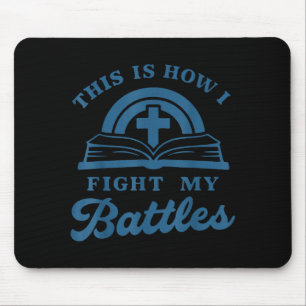 Faith Prayer Battles Bible Cross Christian Mouse Pad
