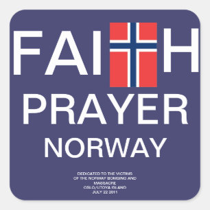 FAITH PRAYER NORWAY SQUARE STICKER