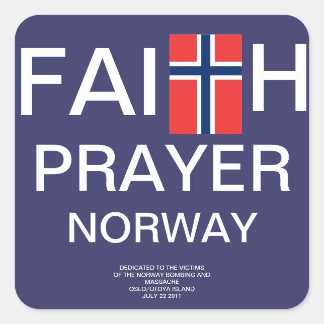 FAITH PRAYER NORWAY SQUARE STICKER (Front)