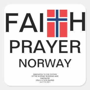 FAITH PRAYER NORWAY SQUARE STICKER