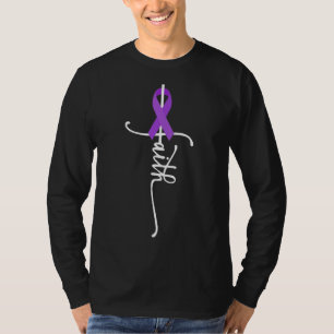 Faith Purple Ribbon Lupus Awareness Month Support T-Shirt