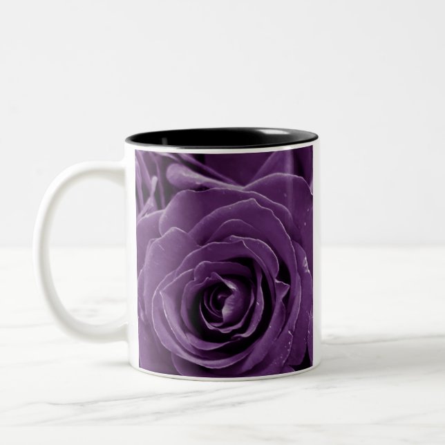 Faith Purple Roses 11oz Two-Tone Mug Black (Left)