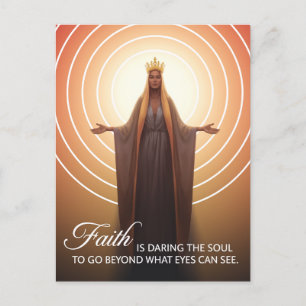 Faith Quote with Mary Postcard
