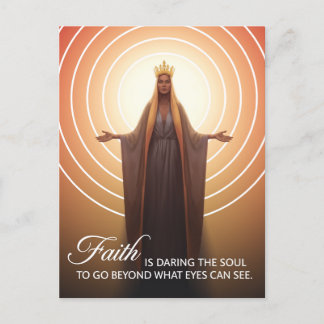 Faith Quote with Mary Postcard