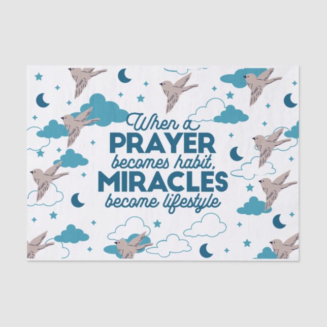 Faith quotes and Bird Pattern Tissue Paper (Front)