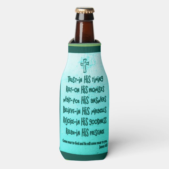 Faith quotes bottle wrap cooler (Bottle Front)