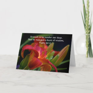 Faith Red Lily Bible Verse Birthday Card