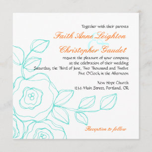 Faith Rose - Square Wedding Invitation