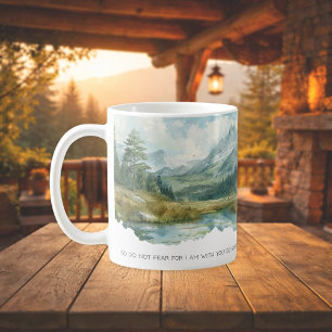 Faith Scripture Isaiah 41:10 Mountain Mug