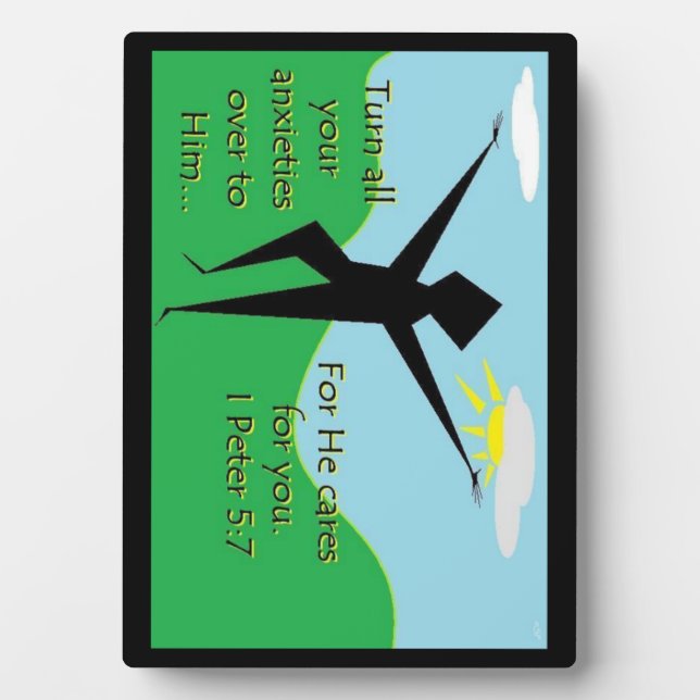 Faith Series 1st Peter 5:7 Scripture Art Plaque (Front)
