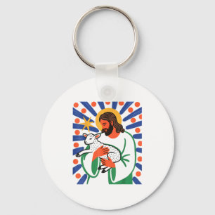 Faith Shepherd Lamb Peaceful Divine Sritual Design Key Ring