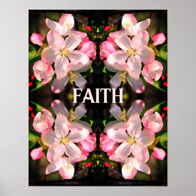 Faith Spring Flower Blossom Abstract Inspirational Poster (Front)