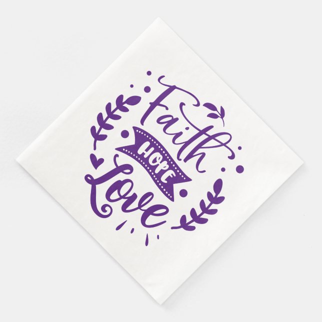 Faith- Standard Cocktail Napkins (Corner)