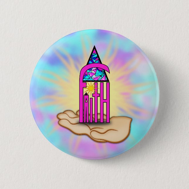 Faith ~ Steeple 6 Cm Round Badge (Front)