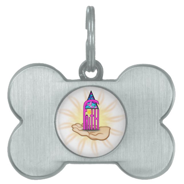 Faith ~ Steeple Pet ID Tag (Front)