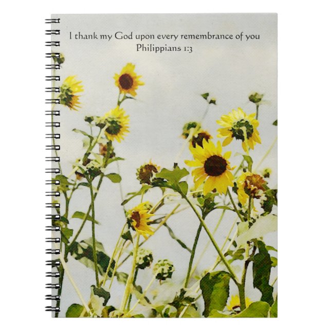 Faith Sunflower Art Prayer Journal Notebook (Front)