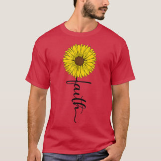 Faith sunflower cross God Believer God Lover  T-Shirt