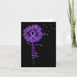 Faith Sunflower Purple Heimer’s Awareness Card