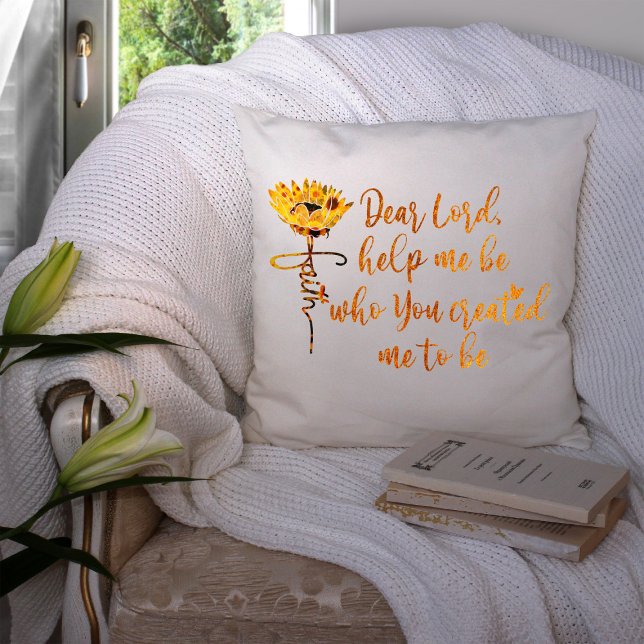 Faith Sunflower with Prayer Quote Cushion (Creator Uploaded)